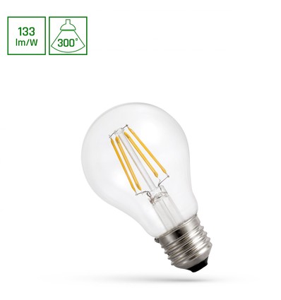 Ampoule LED E27 7W - 930lm, 133lm/W, 4000K, verre, A60
