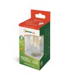 Ampoule LED E27 8,5W - A60, filament, verre clair, 1100lm, blanc chaud