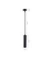 MADARA MINI II Suspension GU10 - Base sans source lumineuse, 230V, IP20, Ø55x200mm, Noir