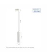 Suspension GU10 triphasée - Blanc, IP20, source lumineuse non incluse