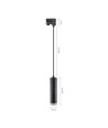 MADARA MINI RING GU10 SUSPENSION POUR RAIL 3 PHASES 230V IP25 FI55*200MM NOIR