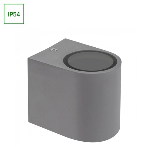 Plafonnier en saillie GU10, IP54 - Noir/gris, extérieur/intérieur, max 6W LED, sans source lumineuse
