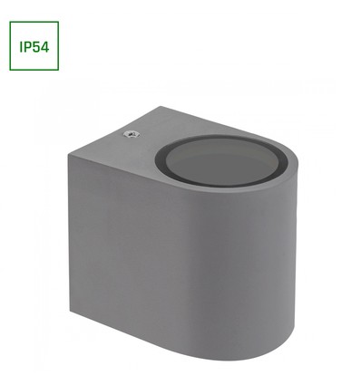 Plafonnier en saillie GU10, IP54 - Noir/gris, extérieur/intérieur, max 6W LED, sans source lumineuse