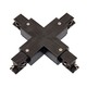 Connecteur en X pour rails 3 phases - Noir, Spectrum
