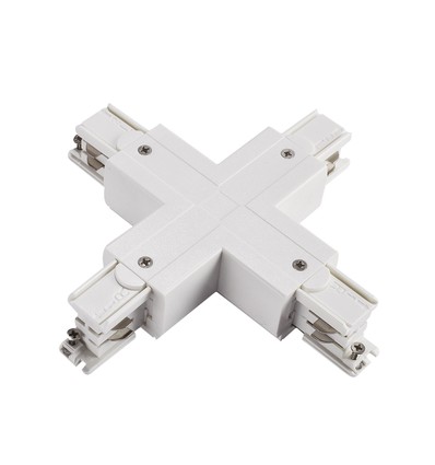 Connecteur en X pour rails 3 phases - Blanc, Spectrum