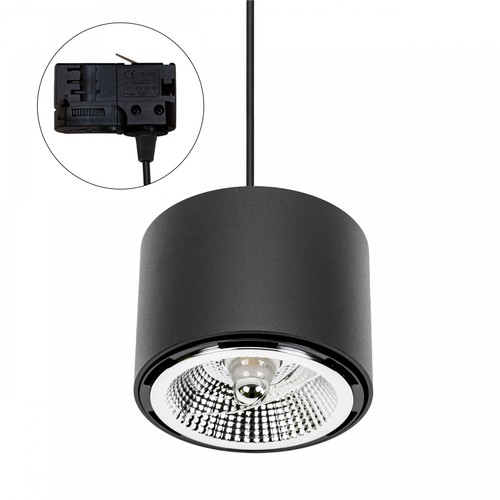 Spot sur rail 1-phase CHLOE AR111 pour GU10 - Noir, sans source lumineuse, IP20