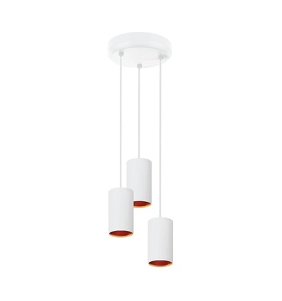 Lampe Suspendue CHLOE - GU10 x3, IP20, Base Ronde Blanc Or, Sans Source Lumineuse