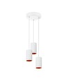 Lampe Suspendue CHLOE - GU10 x3, IP20, Base Ronde Blanc Or, Sans Source Lumineuse
