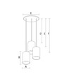 Lampe Suspendue CHLOE - GU10 x3, IP20, Base Ronde Blanc Or, Sans Source Lumineuse