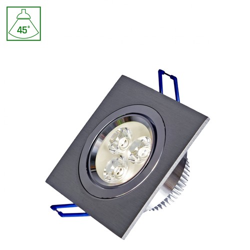 Spot encastrable LED carré Fiale 3W - 45 degrés, blanc chaud, 3x1W LEDs