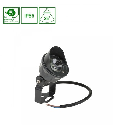 FLORI Spot 5W - 25°, 24V, Blanc Chaud, IP65