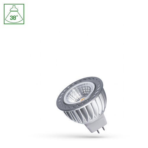 MR16 LED 12V 4W - COB, 38°, Blanc Chaud, avec verre, Spectrum