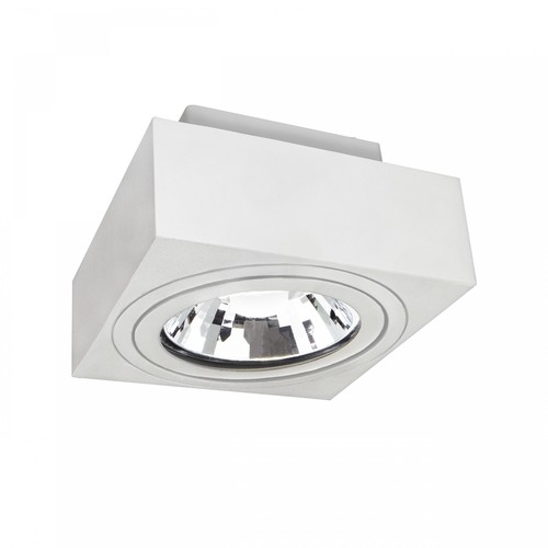 Spot en saillie AR111 GU10, blanc - Carré, orientable, 14,5 x 14,5 x 8,5 cm, sans source lumineuse