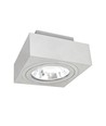 Spot en saillie AR111 GU10, blanc - Carré, orientable, 14,5 x 14,5 x 8,5 cm, sans source lumineuse
