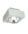 Spot en saillie AR111 GU10, blanc - Carré, orientable, 14,5 x 14,5 x 8,5 cm, sans source lumineuse