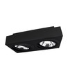 Double spot en saillie Mirora AR111 X2 - Noir, rectangulaire, orientable, pour 2x GU10, 29,3 x 14,5 cm