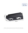 Double spot en saillie Mirora AR111 X2 - Noir, rectangulaire, orientable, pour 2x GU10, 29,3 x 14,5 cm