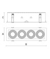Spot mural/plafonnier GU10 - Blanc, sans source lumineuse