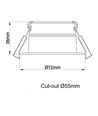 Spot LED encastrable D3 Tilt360 Full Spectrum RA97 - 2700K, Blanc