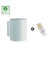 Ensemble - Tube Squalla blanc + LED G9 4W, Blanc chaud