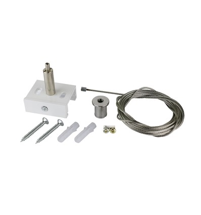 Kit de suspension pour rail triphasé - Blanc, 3m, Spectrum, 1 pc.