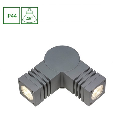 TORRE 3,6W 2x1LED Cree 45° Op+Latéral IP44 Blanc Froid - Monté au Mur