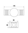 TORRE 3,6W 2x1LED Cree 45° Op+Latéral IP44 Blanc Froid - Monté au Mur