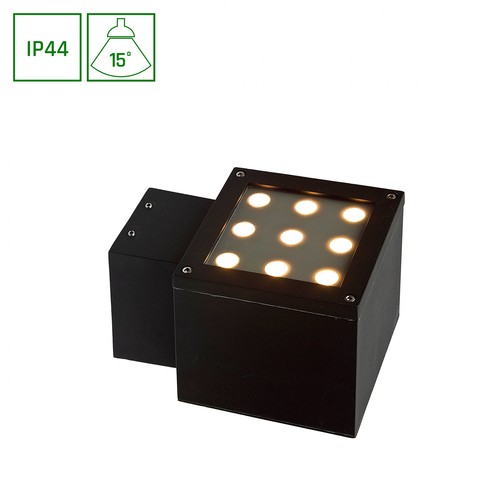 Applique murale 9W Torre - 15 degrés, IP44, blanc froid, 810lm, source lumineuse incluse