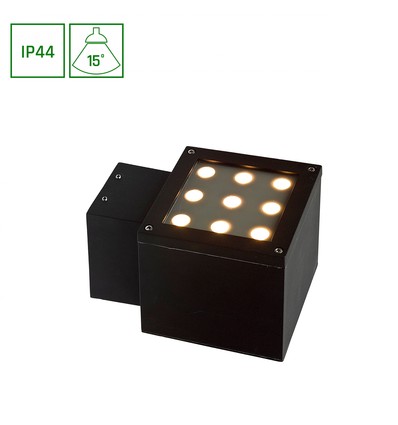 Applique murale 9W Torre - 15 degrés, IP44, blanc froid, 810lm, source lumineuse incluse