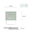 Projecteur LED 50W - IP65, blanc, lampe de travail, blanc chaud, 18x14x2.7cm