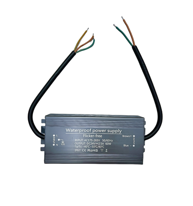 Alimentation 60W - 24V DC, 2,5A, sans scintillement, IP67