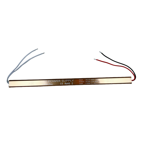 Alimentation 60W / 24V DC - 2.5A, IP67, Modèle Slim, sans scintillement