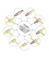 Connecteur 8 en 1 pour bande LED - 10mm, couleur unique, IP20, 5V-24V