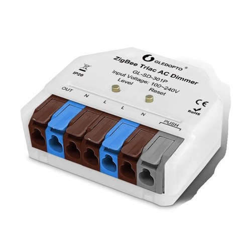 Variateur encastrable Gledopto Pro Zigbee - Compatible Hue, dimmer à pression, variateur LED, 200W, 230V