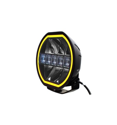 108W 7'' Beam HEXA, Phare longue portée LED - Homologué E, feu de position bicolore, phare de travail