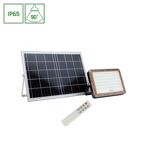 Projecteur LED solaire 200W Solara, 3.2V - 2000lm, IP65, noir, avec panneau solaire, extérieur