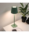 Lampe de table LED rechargeable Intérieur/extérieur - Verte, tactile dimmable, CCT, IP54 extérieur