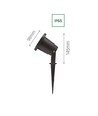 FLORI GU10 - Aluminium, angle réglable, IP65, 98x145mm, noir, piquet, sans source lumineuse