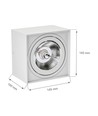 GU10 Chloe AR111 - IP20, carré, blanc, sans source lumineuse