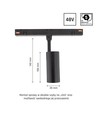 Spot sur rail System Shift 6W Spot S pour 48V - 24 degrés, RA90, noir, 5 ans de garantie