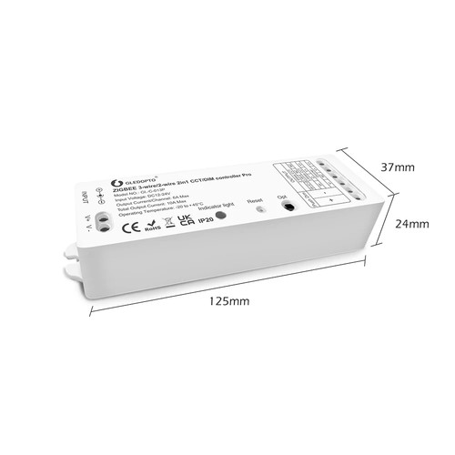 Contrôleur Zigbee Gledopto Pro 2 en 1 - Compatible Hue, variateur/CCT, 12V (120W), 24V (240W)