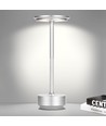 Lampe de table LED rechargeable - Argent, tactile dimmable, CCT, IP20