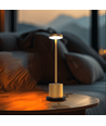 Lampe de table LED rechargeable avec charge sans fil - Or, IP54 intérieur/extérieur, tactile dimmable