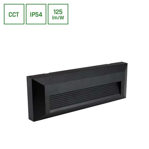 Applique murale 6W Encanta Asymmetric CCT - IP54, noir, 750lm, 3 couleurs de lumière, façade/extérieur