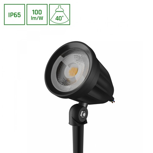 FLORI Ligero lampe de jardin 6W - noir, avec piquet, diffusion 40°, IP65, 230V