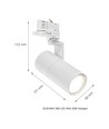 Spot sur rail triphasé GU10 Madara Mini II - Sans source lumineuse, Blanc, 3 circuits