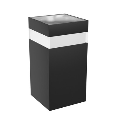 Applique murale anneau Torre 9W - IP54 extérieur, CCT, carrée, 3 couleurs de lumière, noir, source lumineuse incluse