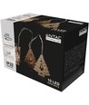 Guirlande lumineuse sapin de Noël en bois 165 cm blanc chaud - 10 LED, intérieur, à piles
