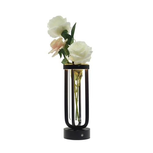 Outlet: Vase à fleurs avec lumière LED intérieur/extérieur - Noir, dimmable, IP54 extérieur