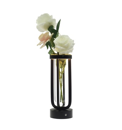Outlet: Vase à fleurs avec lumière LED intérieur/extérieur - Noir, dimmable, IP54 extérieur